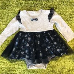 チュール花柄スカート　ワンピース　ロンパース