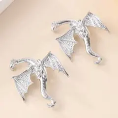 2個　シルバー　ドラゴン　ヘアピン　韓国　高見え　地雷系　ヘアクリップ