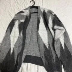 BAYFLOW 幾何学模様 カーディガン サイズ3 ブラックホワイト