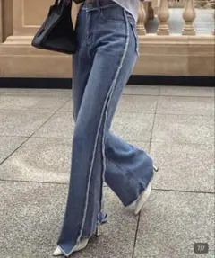 新品未使用 フレアデニムパンツ Lサイズ