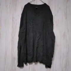 CASHMERE CLUE ROOM【XL】グレー 100%カシミヤ Vネック