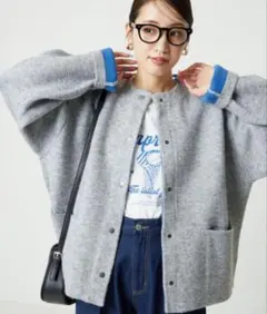 FREAK’S STORE　 裏配色スナップニットカーディガン