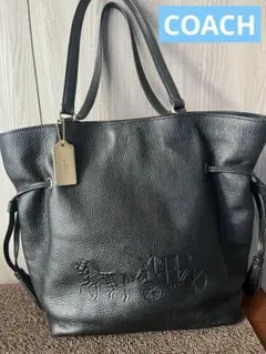 コーチ　coach 【美品】アウトレット アンディトートバッグ　黒　レザー