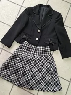 土日限定SALE！！美品☆フォーマルスーツ　黒と白とピンクのチェック