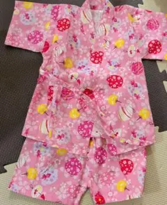 花柄ピンク甚平 90cm