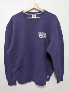 RUSSELL ATHLETIC XL 前V スウェット 両面プリント 紫