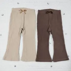 バースデイ ママラク リブ フレア パンツ 80