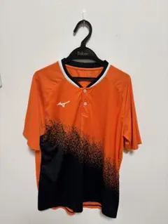 Mizuno グラデーションポロシャツ 半袖 オレンジ/黒