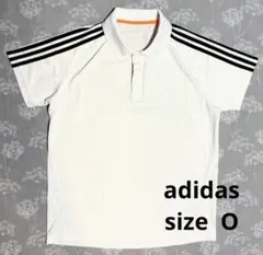 adidas ポロシャツ ホワイト 3ストライプ　Oのサムネイル