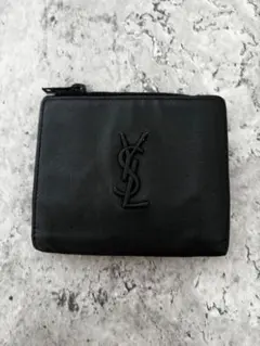YSL ブラックレザー 二つ折り財布