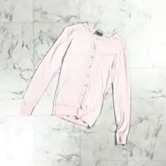 ジョンスメドレー コットンニットカーディガン 薄ピンク サイズS*CD251