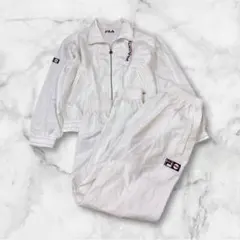 M710☆FILA スポーツウエア　ホワイト ジャケット・パンツセット