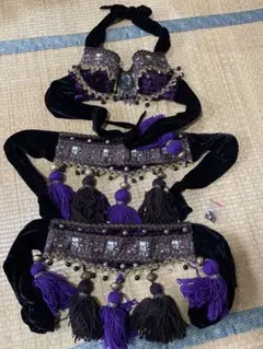 B品 ベリーダンス トライバルブラベルト パープル×ブラックのサムネイル