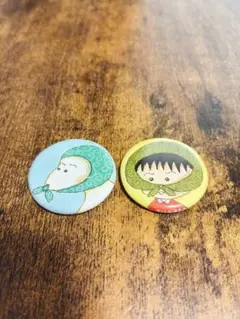 まる子とコジコジマーケット まるこ いぬ 缶バッジ