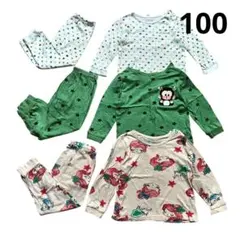 100㎝ 薄手 パジャマ トップス パンツ 3セット キッズ 女の子 韓国