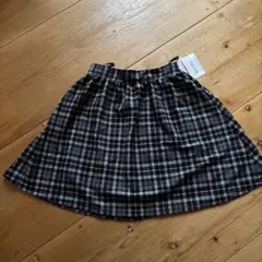 フレアスカート ブラックチェック