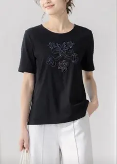F.C Collection スパンコール刺繍カットソー 半袖 黒 Tシャツ新品