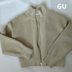 GUスポンジニットジャケット(長袖)+E美品グレージュサイズＭ