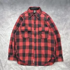 黒タグ　ウールリッチ　バッファローチェック ウールシャツ 　古着