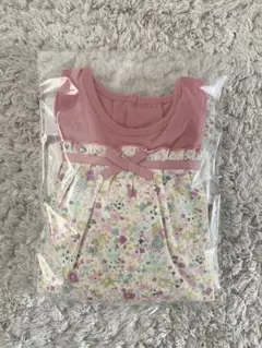 ノースリーブワンピースとフリル襟付き花柄スタイ 　新品未開封