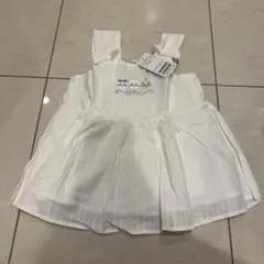 ちいかわ 刺繍ペプラムブラウス ホワイト ストラップ付き Tシャツ