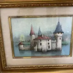 風景画 金色フレーム付き