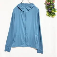 UNIQLO ユニクロ【L】UVカットメッシュパーカー エアリズム ブルー