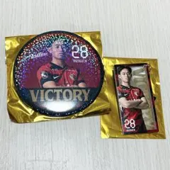 【2点セット】鹿島アントラーズ デカ缶バッジ ミラーアクリルキーホルダー溝口選手