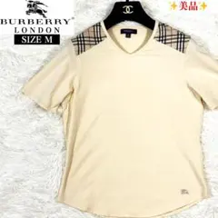 美品✨バーバリーロンドン Tシャツ 半袖カットソー　ノバチェック柄　ロゴ刺繍　M