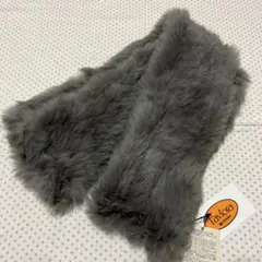 新品タグ付 MOON BAT ムーンバット ラビットヤーンマフラー ダークグレー