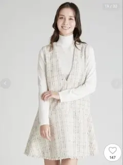 【ひろさま専用】セルフォード　ジャンスカセットアップ　アイボリー38