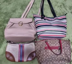 火曜まで出品 COACH シグネチャー　プレーリーサッチェルほか四点バッグセット
