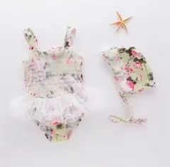 ひ*る様 女の子 フリル 水着 ワンピース 花柄 レース 韓国 ベビー服 子ども