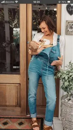 三連休限定お値下げ！抱っこ機能付きデニムオーバーオール