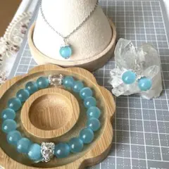 セレナイト　天然石　アクセサリー3点セット