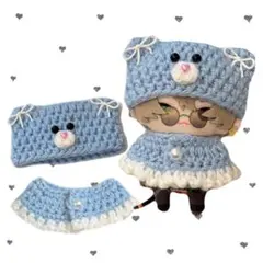 にじぱぺっと　にじぱぺ　ぬい服　猫耳ニット帽　帽子　ポンチョ　猫　みずいろ