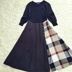 【BLUE LABEL CRESTBRIDGE】ソフティーツイルニットワンピース