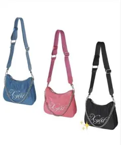 X-girl ショルダーバッグ チェーン付き