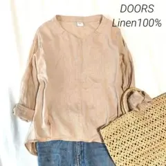 URBAN RESERCH DOORS 麻100% リネンバックタックシャツ Mのサムネイル
