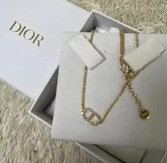 Dior PETIT CD プチ ネックレス メタル & クリスタル ゴールド