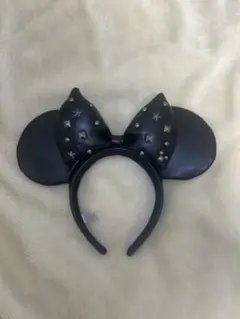 ミニー カチューシャ レザー 黒