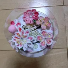 なごみや★つまみ細工の 髪飾り ピンク系