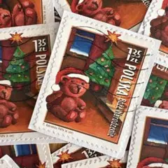 おしゃれな外国切手　ポーランド　クリスマス切手　紙付き　20枚　海外切手　紙もの