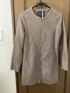 【アーバンリサーチ】フェイクムートン ダブルジップ ノーカラーコート 38