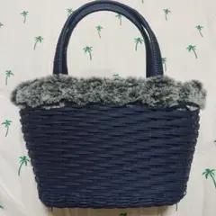 最終値下げ ハンドメイド＊エコクラフト ＊ファーバッグ