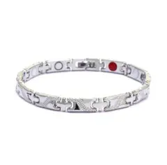 T0374 【A】新品 ゲルマニウム =9527クロス ブレスレット シルバーのサムネイル