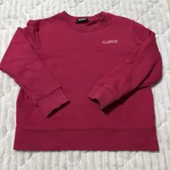 XLARGE キッズ トレーナー 赤 ワンポイントロゴ 人気 エクストララージ