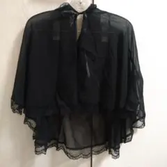 シースルー　フード付きポンチョ