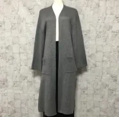 【PLST】プラステ Wフェイスニット ロング丈トッパーカーディガン M