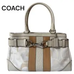 COACH コーチ ハンドバッグ バイカラー ホワイト スワッガー ターン 